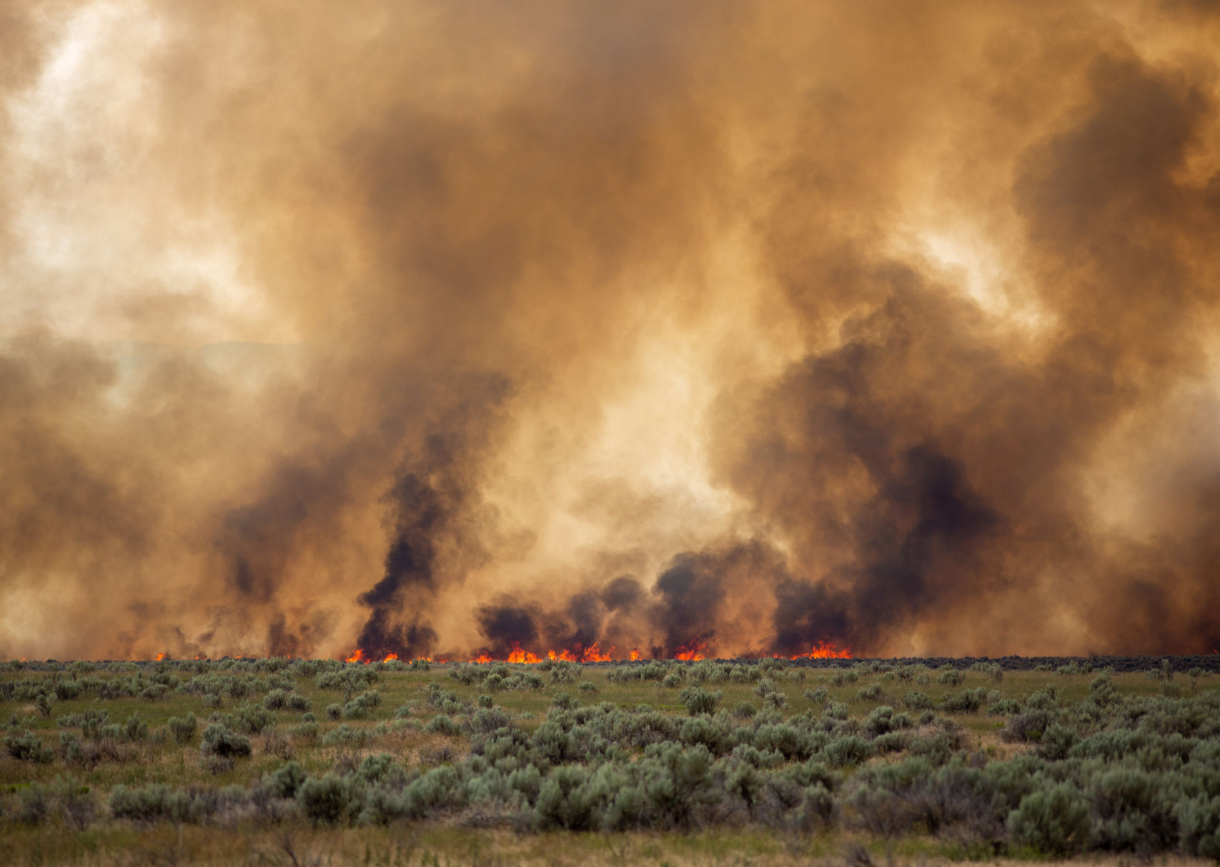 Wildfire burns near Declo